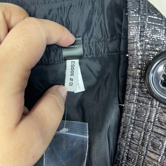 Metallic Button Front Mini Skirt 0 - New without tags - Picture 8 of 10